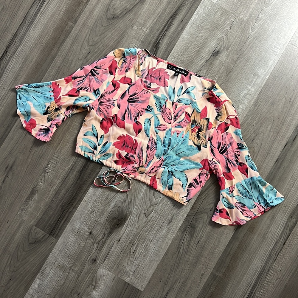 🌸For Love & Lemons Floral Skirt Crop Top Set Size Small - Picture 5 of 12